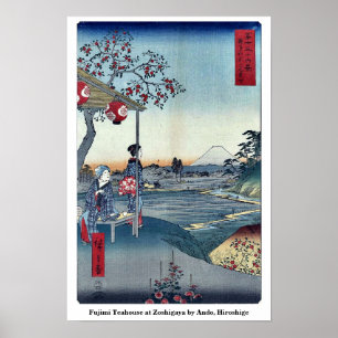 Ando、Hiroshige著ZoshigayaのFujimiの喫茶店 ポスター
