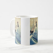 Ando、Hiroshige Uiyoe.著波のクレーン コーヒーマグカップ (正面左)