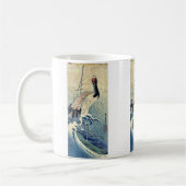 Ando、Hiroshige Uiyoe.著波のクレーン コーヒーマグカップ (左)