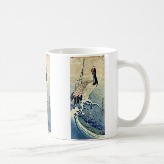 Ando、Hiroshige Uiyoe.著波のクレーン コーヒーマグカップ (右)