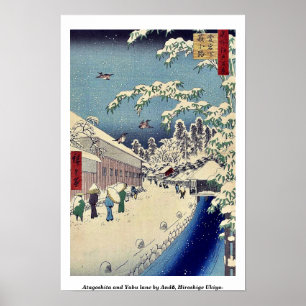Andō、Hiroshige Ukiyo-著AtagoshitaおよびYabuの車線 ポスター