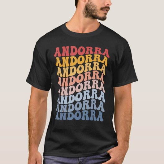 Andorra Groovy Retro Andorran Tシャツ (正面)