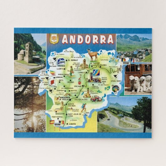 Andorra Vintage Map  ジグソーパズル (横)