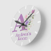 Andreaという名前のフローラデザインの時計 ラウンド壁時計 (傾斜)