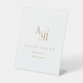 ANDREAクラシック金ゴールドホワイ結婚ト写真ブース 台座サイン (正面)