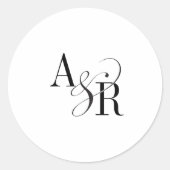 ANDREAミニマモダンリストシンプルの結婚モノグラム ラウンドシール (正面)