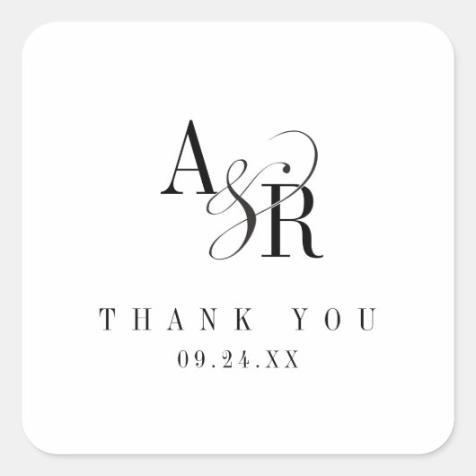 ANDREAミニマユニークリスモダン結婚トさん スクエアシール (正面)