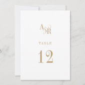 ANDREAミニマリストBoho結婚金ゴールドのテーブル番号 招待状 (正面)