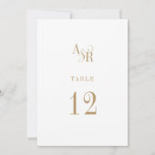 ANDREAミニマリストBoho結婚金ゴールドのテーブル番号 招待状 (裏面)