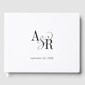 ANDREAモノグラムシンプルモダンホワイトラッ結婚ク ゲストブック (正面)