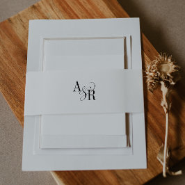 ANDREA白フォーマル黒エレガミニマルントウェディング 招待状ベリーバンド