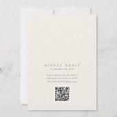 ANDREA Beige QR Code Classic Elegant Wedding 招待状 (裏面)