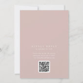 ANDREA Blush Pink QR Code Classic Elegant Wedding 招待状 (裏面)