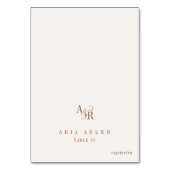 ANDREA Boho Cream Minimal Wedding Place Cards テーブルナンバー (正面)