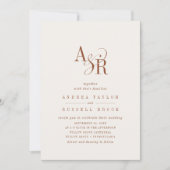 ANDREA Boho Cream QR Code Classic Elegant Wedding 招待状 (正面)