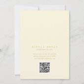 ANDREA Butter Yellow QR Code Elegant Wedding 招待状 (裏面)