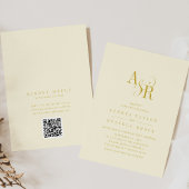 ANDREA Butter Yellow QR Code Elegant Wedding 招待状