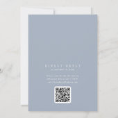 ANDREA Dusty Blue QR Code Classic Elegant Wedding 招待状 (裏面)