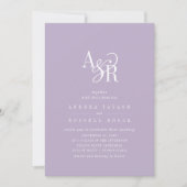 ANDREA Lavender QR Code Classic Elegant Wedding 招待状 (正面)