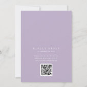 ANDREA Lavender QR Code Classic Elegant Wedding 招待状 (裏面)