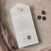 ANDREA QR Code Boho Cream Simple Minimal Wedding オールインワン招待状