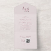ANDREA QR Code Burgundy Blush Pink Simple Wedding オールインワン招待状 (内側)