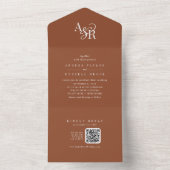 ANDREA QR Code Terracotta Simple Minimal Wedding オールインワン招待状 (内側)