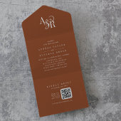 ANDREA QR Code Terracotta Simple Minimal Wedding オールインワン招待状