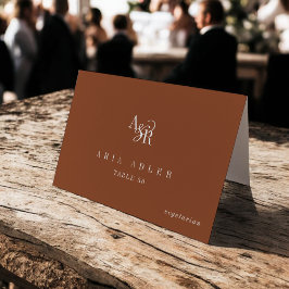 ANDREA Terracotta Boho Minimal Wedding Place Cards テーブルナンバー