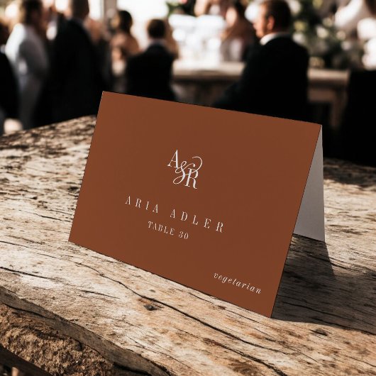ANDREA Terracotta Boho Minimal Wedding Place Cards テーブルナンバー