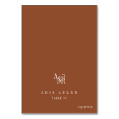 ANDREA Terracotta Boho Minimal Wedding Place Cards テーブルナンバー (正面)