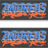 Andreas Vorname Name Graffiti Aufkleber Sticker シール (正面)