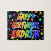 「ANDREW」名、おもしろい「ハッピーバースデー」 ジグソーパズル (横)