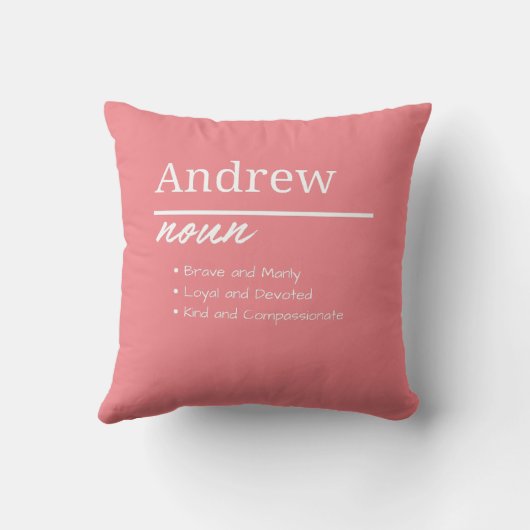 Andrew、Boy パーソナライズされた Name Definition クッション (裏面)