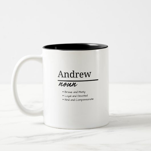Andrew、Boy パーソナライズされた Name Definition ツートーンマグカップ (左)