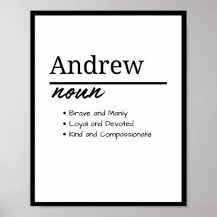 Andrew、Boy パーソナライズされた Name Definition ポスター