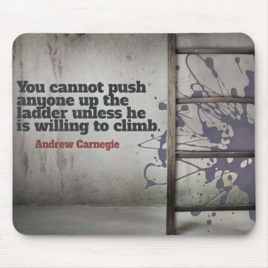 Andrew Carnegie感動的引用文「Push up」 マウスパッド (正面)