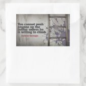 Andrew Carnegie感動的引用文「Push up」 長方形シール (バッグ)