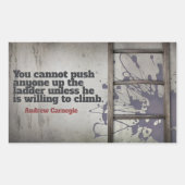 Andrew Carnegie感動的引用文「Push up」 長方形シール (正面)