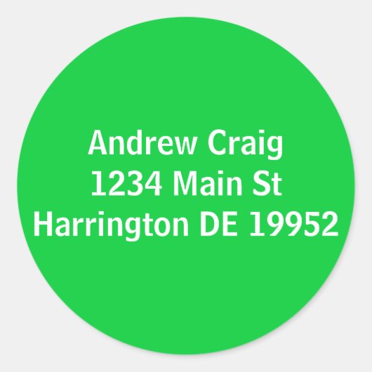 Andrew Craig1234 Main StHarrington DE 19952 ラウンドシール (正面)