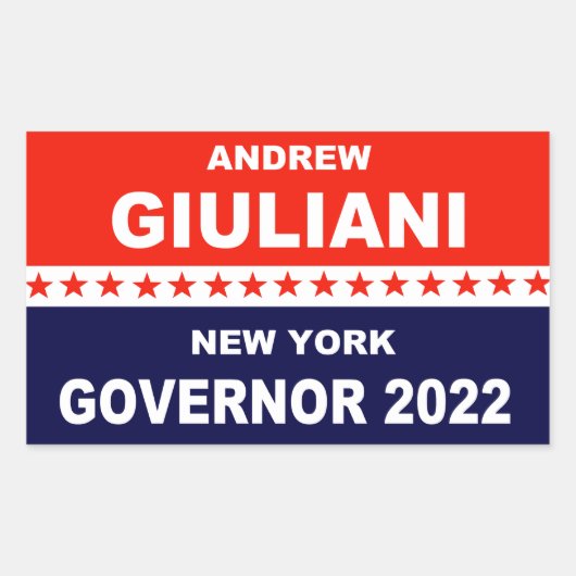 Andrew Giulianiニューヨーク州知事2022 長方形シール (正面)
