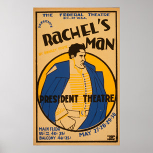 Andrew Jackson Drama 1937 WPA Vintage Poster ポスター