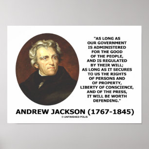 Andrew Jackson Government People Will Defending ポスター