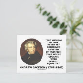 Andrew Jackson Wisdom Contrive課税の平等 ポストカード (スタンド正面)