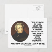 Andrew Jackson Wisdom Contrive課税の平等 ポストカード (正面/裏面)