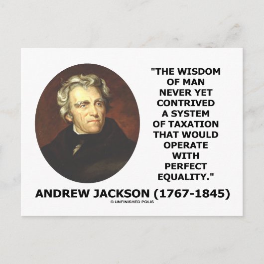 Andrew Jackson Wisdom Contrive課税の平等 ポストカード (正面)