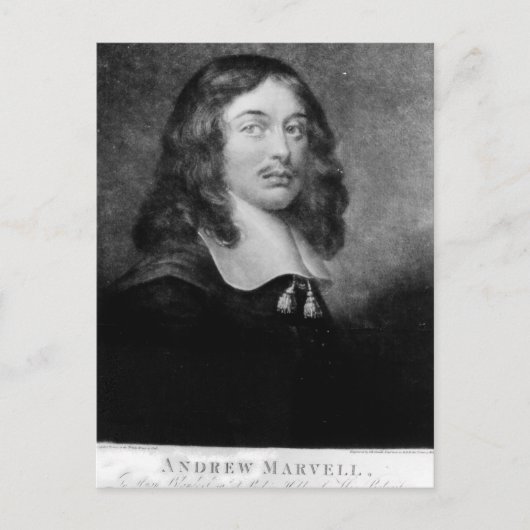 Andrew Marvell氏（ジョン・ラファエル・スミス氏による刻印） ポストカード (正面)