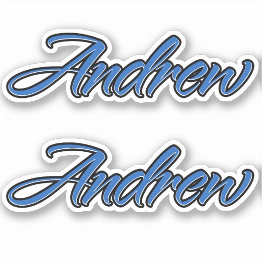 Andrew Name blue Aufkleber Sticker Stickerset シール (正面)