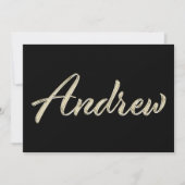 Andrew Name white gold Handwriting Karte カード (正面)