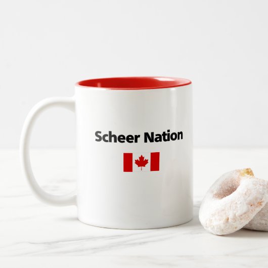 Andrew Scheer Nation保守的カナダ国旗 ツートーンマグカップ (ドーナツ)